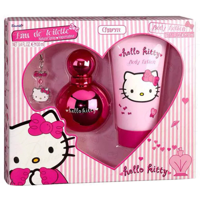 Набор Sanrio Hello Kitty Eau De Toilete для девочек  - set (edt 100 ml + b/l 150 ml + charm)